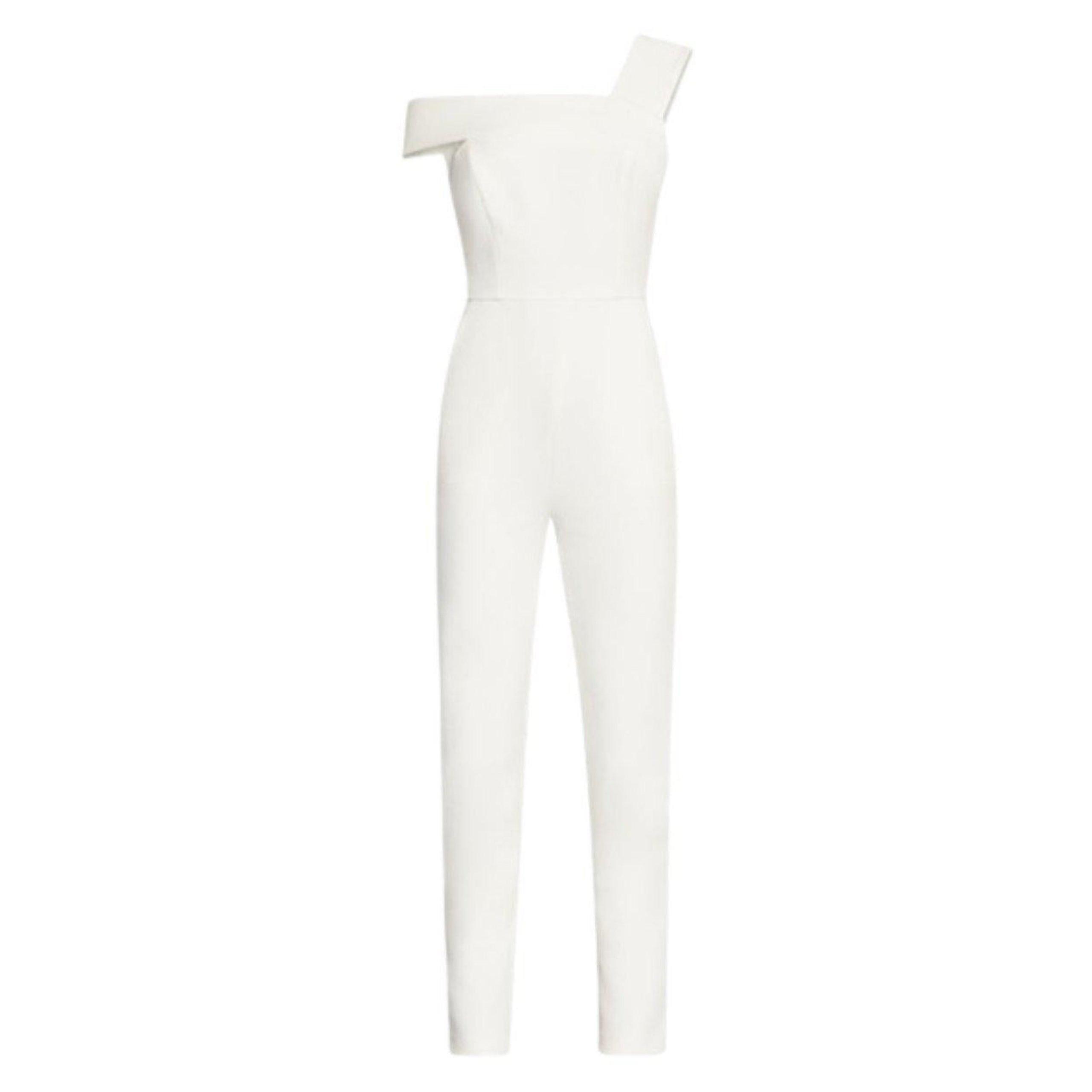 Bcbgmaxazria - White Haida One-Shoulder Jumpsuit - Us 10